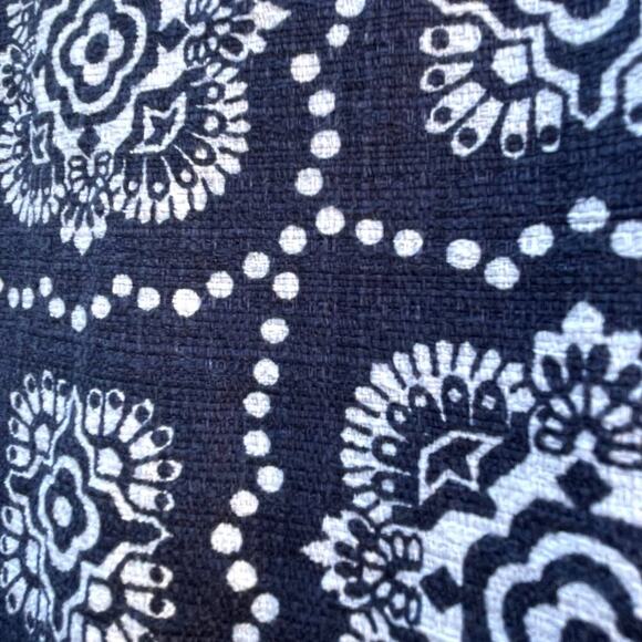 Ann Taylor Skirt Size 4 Blue Cotton Blend Pencil Piped Pattern Lined Textured - Picture 4 of 9